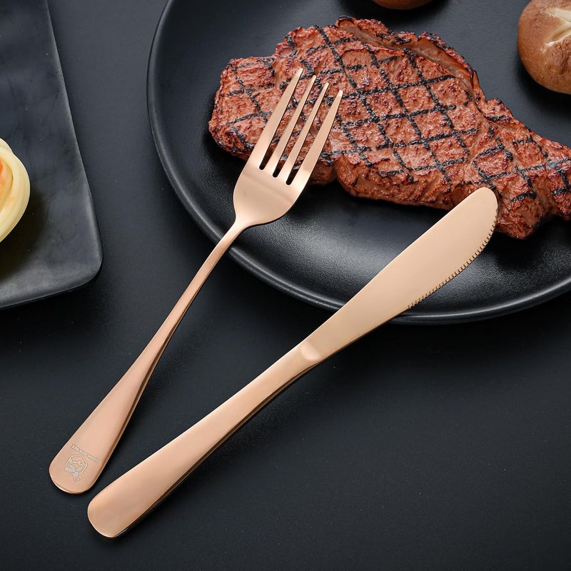 Boulder Bee Travel Utensils Set | Reusable Camping Cutlery Set | Stainless Steel Flatware Set | Portable Silverware Set with Case | Includes Knife/Fork/Spoon/Chopsticks/Cleaning Cloth/Case (Rose) - Image 4